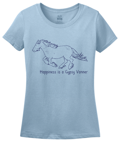 Ladies Light Blue Happiness is a Gypsy Vanner - Horse Lover Breed Gypsy Vanner Cob T-shirt