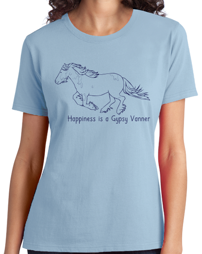 Ladies Light Blue Happiness is a Gypsy Vanner - Horse Lover Breed Gypsy Vanner Cob T-shirt