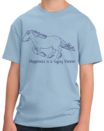 Youth Light Blue Happiness is a Gypsy Vanner - Horse Lover Breed Gypsy Vanner Cob T-shirt