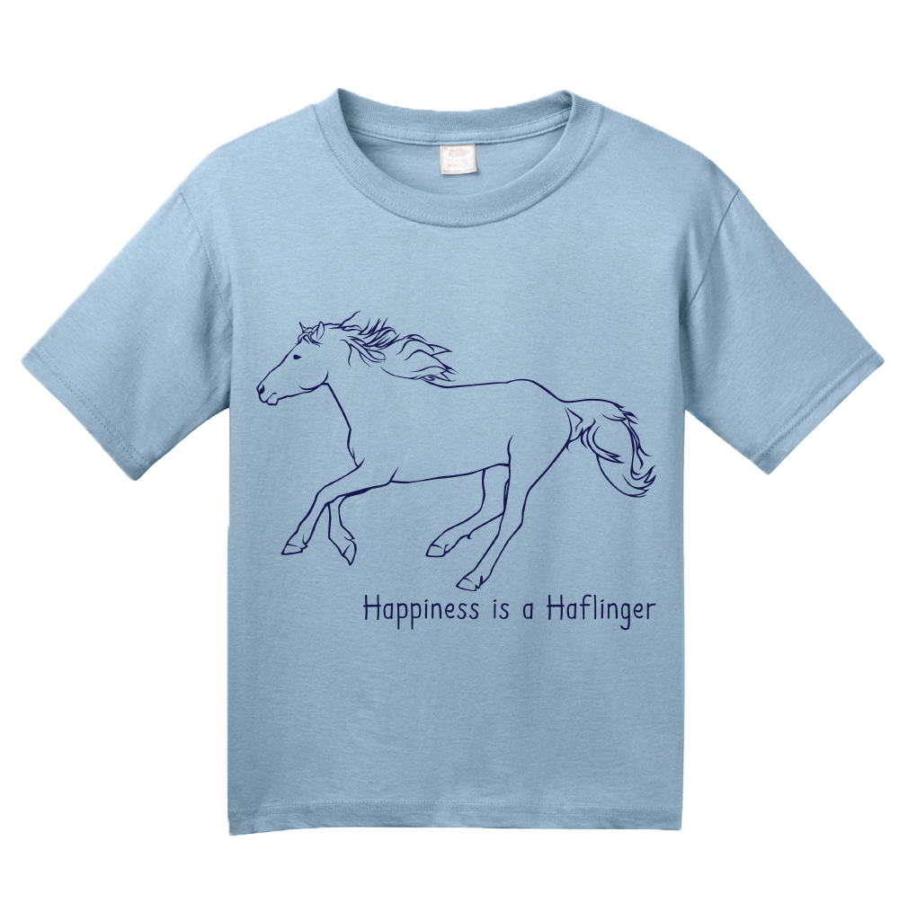 Youth Light Blue Happiness is a Haflinger - Horse Lover Favorite Breed Haflinger T-shirt