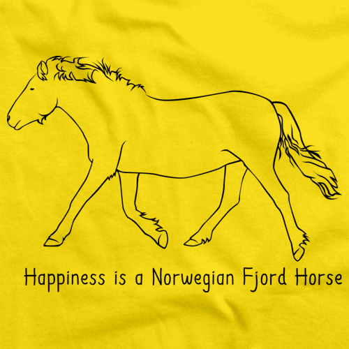 Happiness is a Norwegian Fjord | Horse Lover Yellow art preview