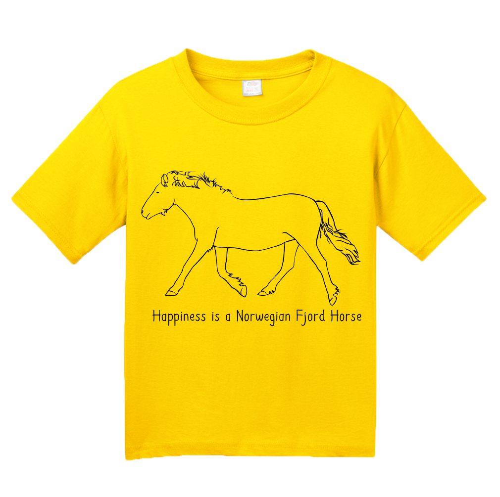 Youth Yellow Happiness is a Norwegian Fjord - Horse Love Favorite Breed Fjord T-shirt