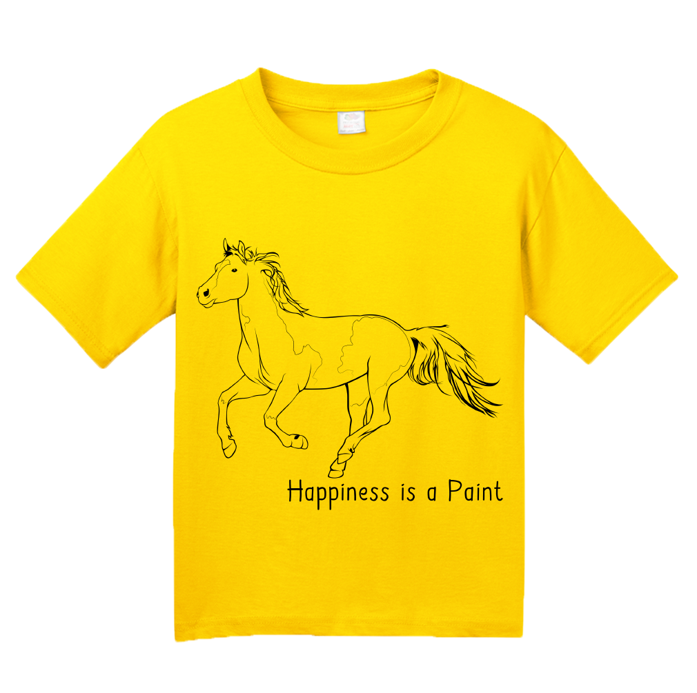 Youth Yellow Happiness is a Paint - Horse Love Favorite Breed Paint Cute Gift T-shirt