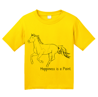 Youth Yellow Happiness is a Paint - Horse Love Favorite Breed Paint Cute Gift T-shirt