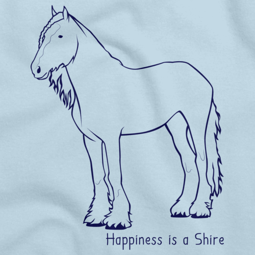 Happiness is a Shire | Horse Lover Light blue art preview