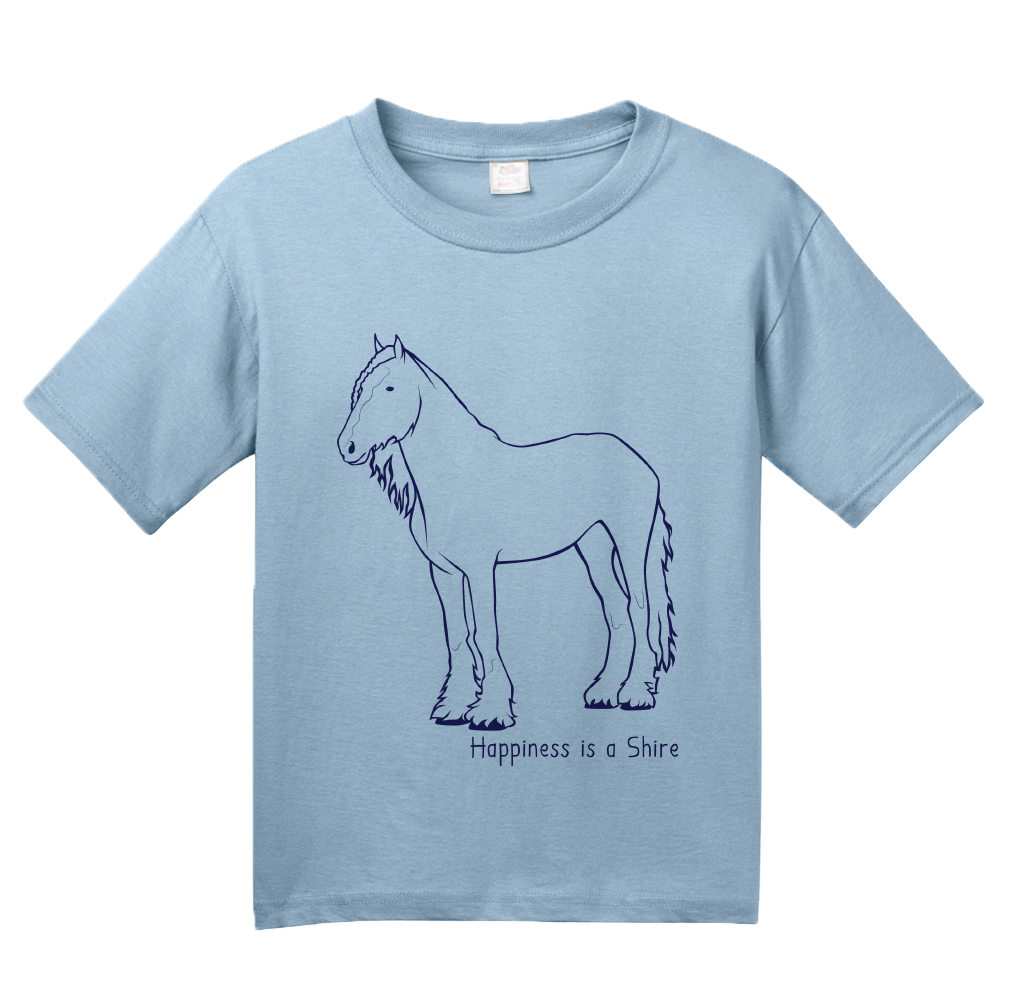 Youth Light Blue Happiness is a Shire - Horse Love Favorite Breed Shire Cute Gift T-shirt