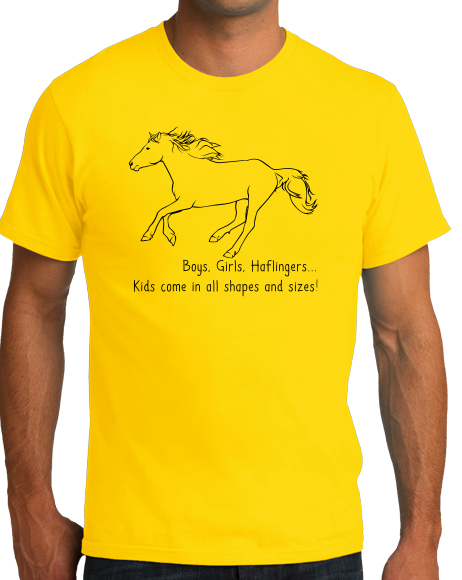 Standard Yellow Boys, Girls, & Haflingers = Kids - Horse Family Love Haflinger T-shirt