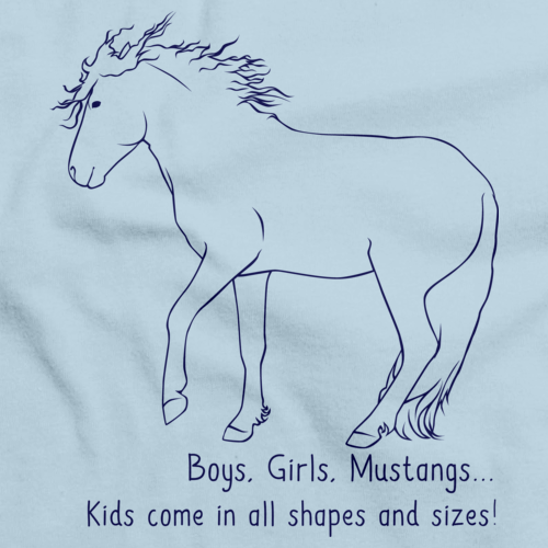 Boys, Girls, & Mustangs = Kids | Horse Lover Light blue art preview