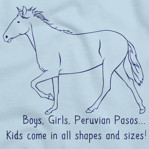 Boys, Girls, & Peruvian Pasos = Kids | Horse Lover Light blue art preview