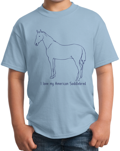 Youth Light Blue I Love my American Saddlebred - Horse Lover American Saddler T-shirt