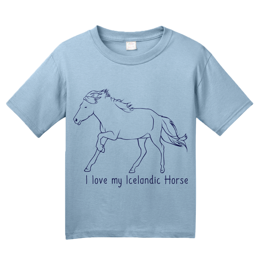 Youth Light Blue I Love my Icelandic Horse - Horse Love Icelandic Fan Cute T-shirt