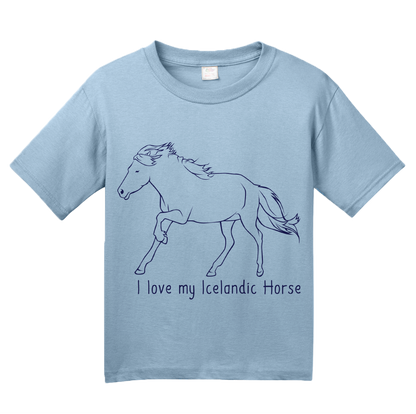 Youth Light Blue I Love my Icelandic Horse - Horse Love Icelandic Fan Cute T-shirt