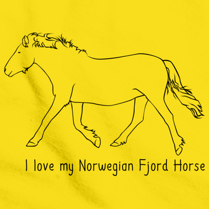 I Love My Norwegian Fjord | Horse Lover Yellow art preview