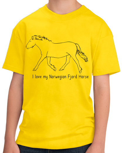 Youth Yellow I Love my Norwegian Fjord - Horse Lover Norwegian Fjord Cute T-shirt