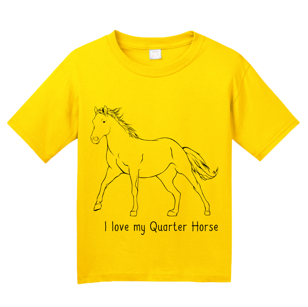 Youth Yellow I Love my Quarter Horse - Horse Lover Quarter Horse Cute T-shirt