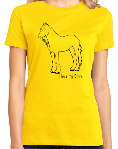Ladies Yellow I Love my Shire - Horse Lover Shire Breed Cute Unique Gift T-shirt
