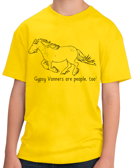 Youth Yellow Gypsy Vanners are People, Too! - Horse Lover Gypsy Vanner Cute T-shirt