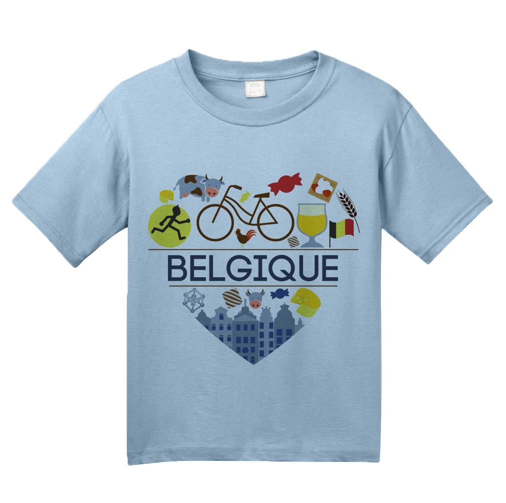 Youth Light Blue Belgique Love - Belgian Pride Culture Belgique Cute Icons T-shirt