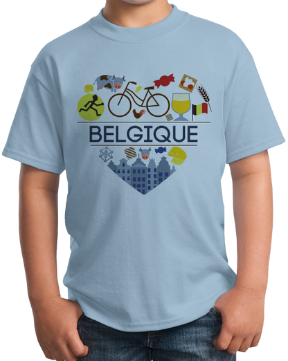 Youth Light Blue Belgique Love - Belgian Pride Culture Belgique Cute Icons T-shirt