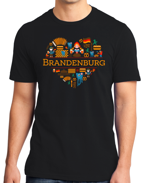 Standard Black Germany Love: Brandenburg - German Culture Geography Cute T-shirt