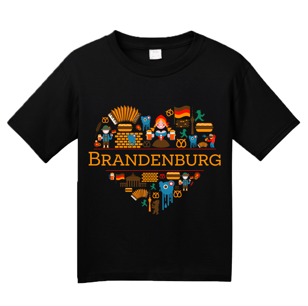 Youth Black Germany Love: Brandenburg - German Culture Geography Cute T-shirt