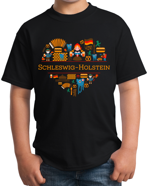 Youth Black Germany Love: Schleswig-Holstein - German Heritage Culture Cute T-shirt