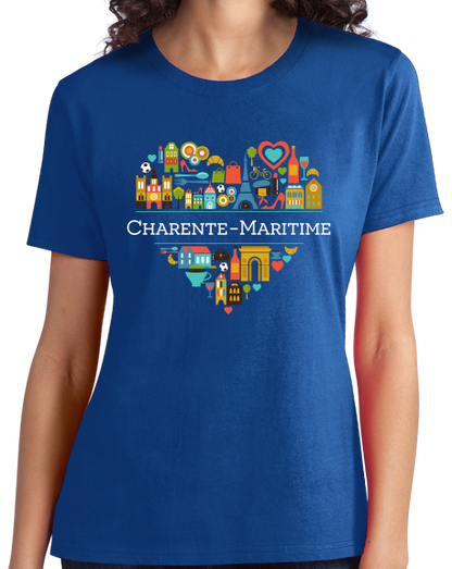 Ladies Royal France Love: Charente Maritime - French Pride Culture Cute Heart T-shirt