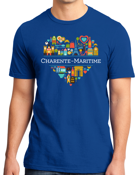 Standard Royal France Love: Charente Maritime - French Pride Culture Cute Heart T-shirt
