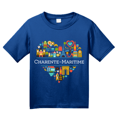 Youth Royal France Love: Charente Maritime - French Pride Culture Cute Heart T-shirt