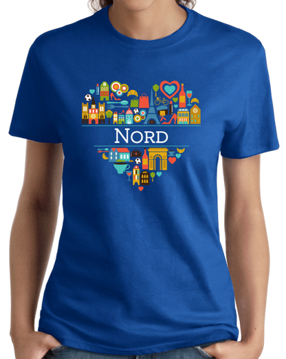 Ladies Royal France Love: Nord - French Heritage Culture Geography Cute T-shirt