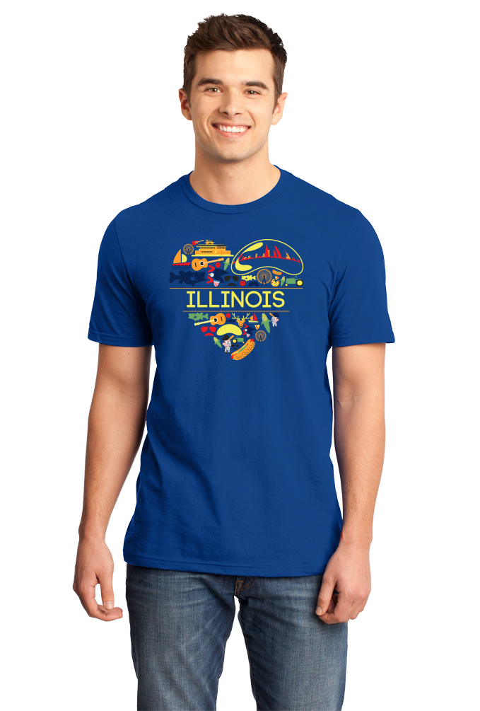 Standard Royal Illinois Love - Illinois Chicago Native Home Heart Cute T-shirt