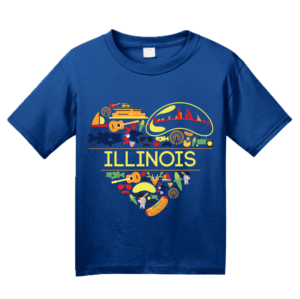 Youth Royal Illinois Love - Illinois Chicago Native Home Heart Cute T-shirt