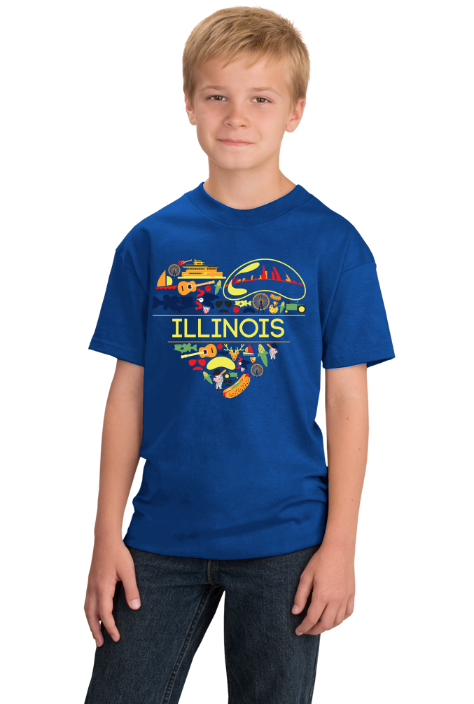Youth Royal Illinois Love - Illinois Chicago Native Home Heart Cute T-shirt