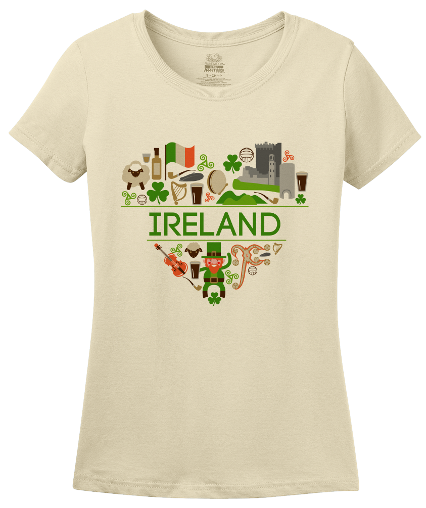 Ladies Natural Ireland Love - Eire Heritage Home Irish Pride Culture Cute T-shirt