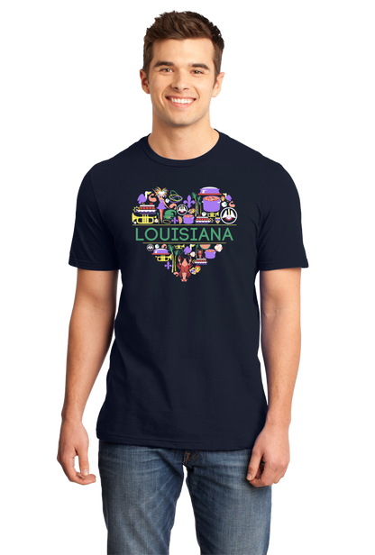 Standard Navy Louisiana Love - Louisiana Pride New Orleans Gumbo Mardi Gras T-shirt