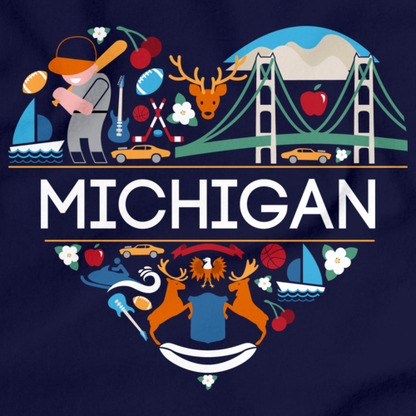 I Love Michigan | MI Pride Navy art preview