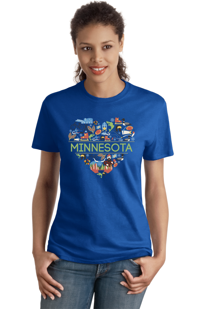Ladies Royal Minnesota Love - MN Pride Paul Bunyan Twin Cities Vikings Cute T-shirt