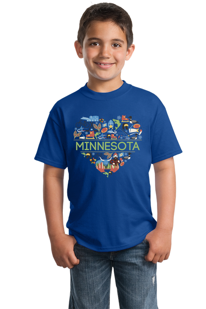 Youth Royal Minnesota Love - MN Pride Paul Bunyan Twin Cities Vikings Cute T-shirt