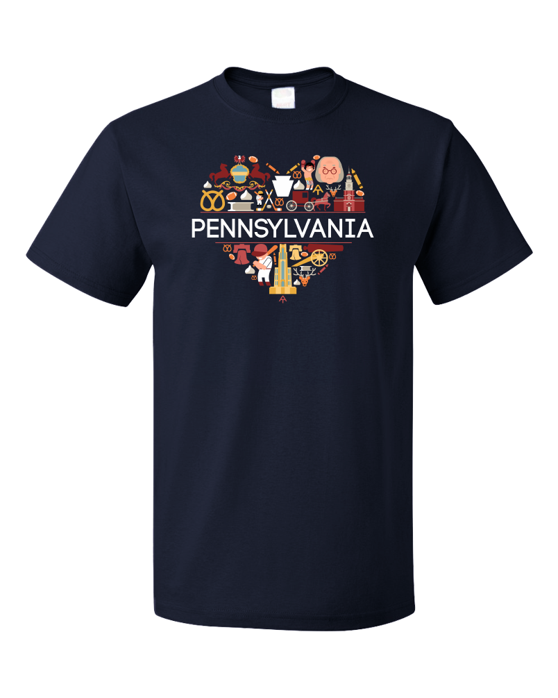 Standard Navy Pennsylvania Love - PA Pride Philly Liberty Bell Rocky Culture T-shirt