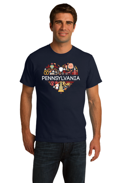 Standard Navy Pennsylvania Love - PA Pride Philly Liberty Bell Rocky Culture T-shirt