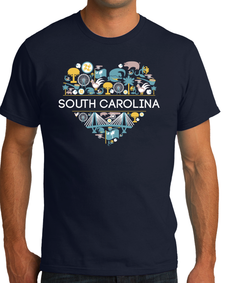 Standard Navy South Carolina Love - SC Pride Charleston Heritage Icons Cute T-shirt