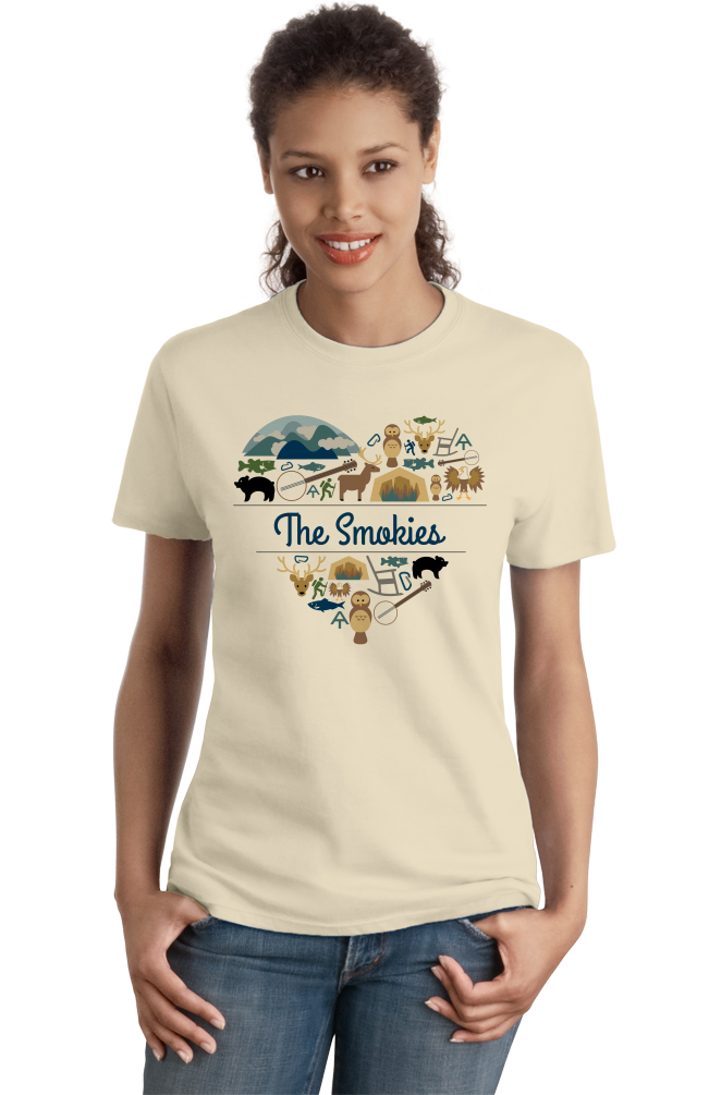 Ladies Natural Smoky Mountains Love - Smokies Tennessee Davy Crockett Culture 