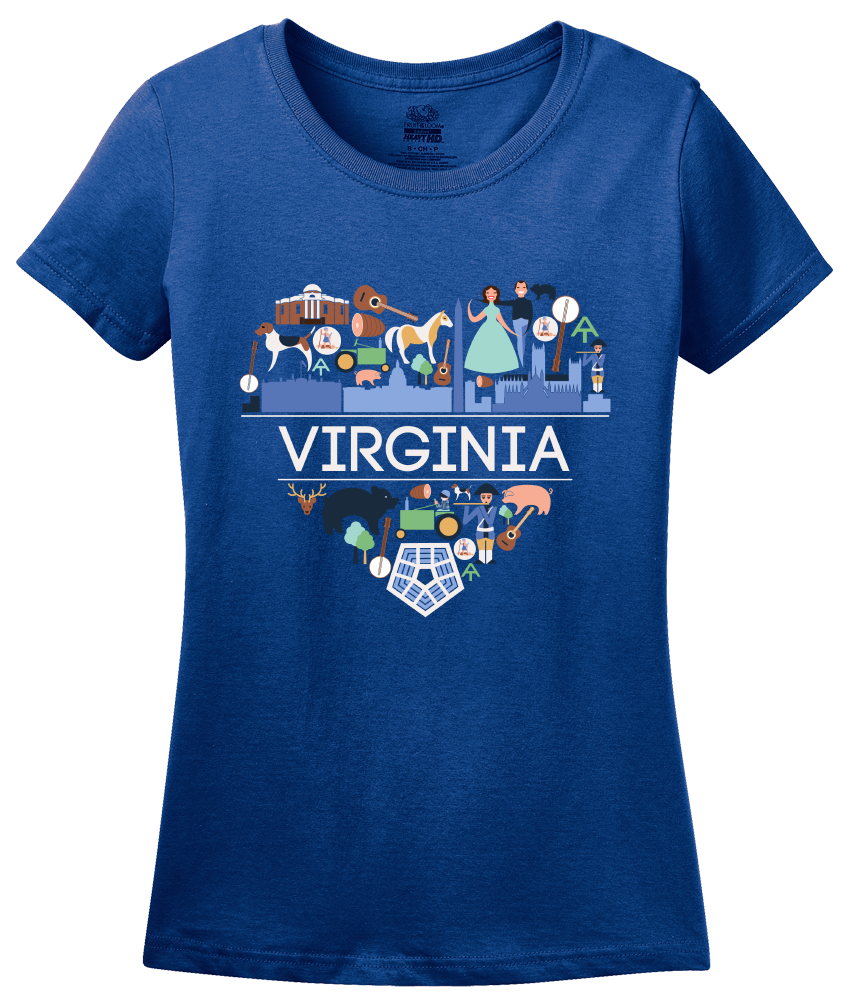 Ladies Royal Virginia Love- VA Pride Heritage History Symbols Culture Cute T-shirt