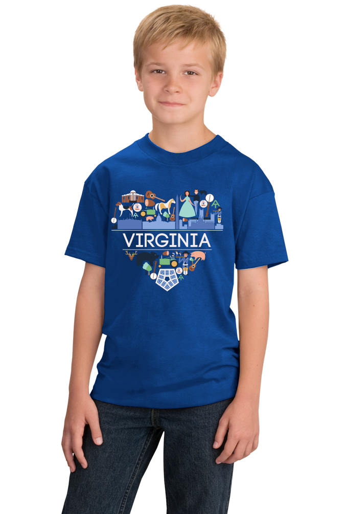 Youth Royal Virginia Love- VA Pride Heritage History Symbols Culture Cute T-shirt