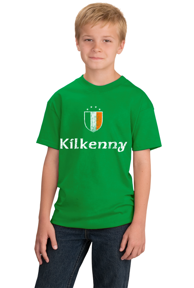 Youth Green Kilkenny, Ireland Shield - Eire Irish Pride Heritage Marble City T-shirt