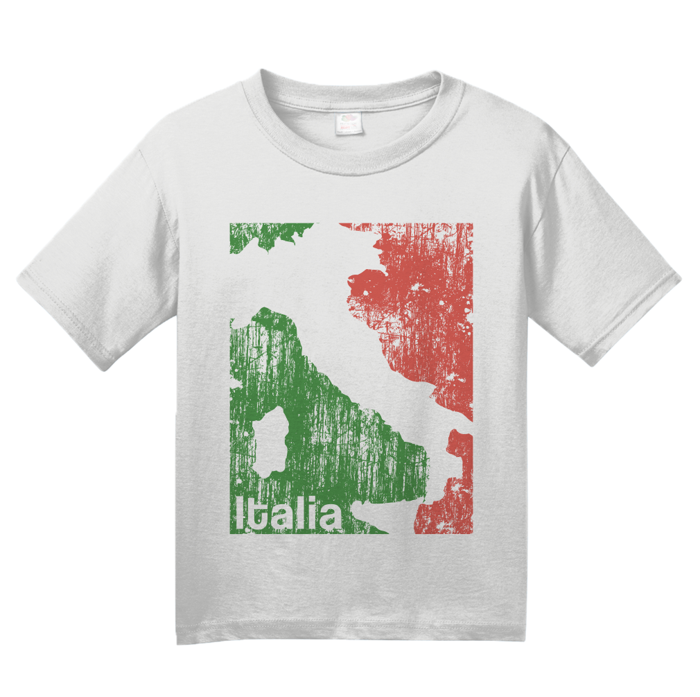 Youth White Italia Silhouette - Italy Italian Map Pride Heritage Gift T-shirt