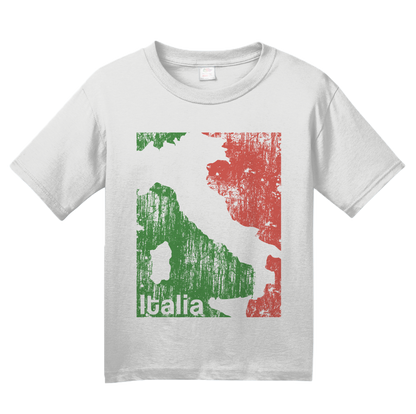 Youth White Italia Silhouette - Italy Italian Map Pride Heritage Gift T-shirt