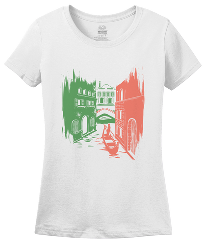 Ladies White Italia Love - Italian Heritage Pride Culture Cute Icons Gift T-shirt