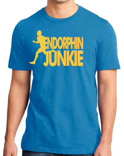 Standard Aqua Blue Endorphin Junkie- Extreme Sports Workout Fitness T-shirt