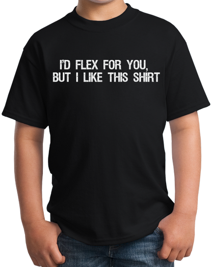 Youth Black I'd Flex for You, But… - Bodybuilder Fitness Humor Cocky Funny 